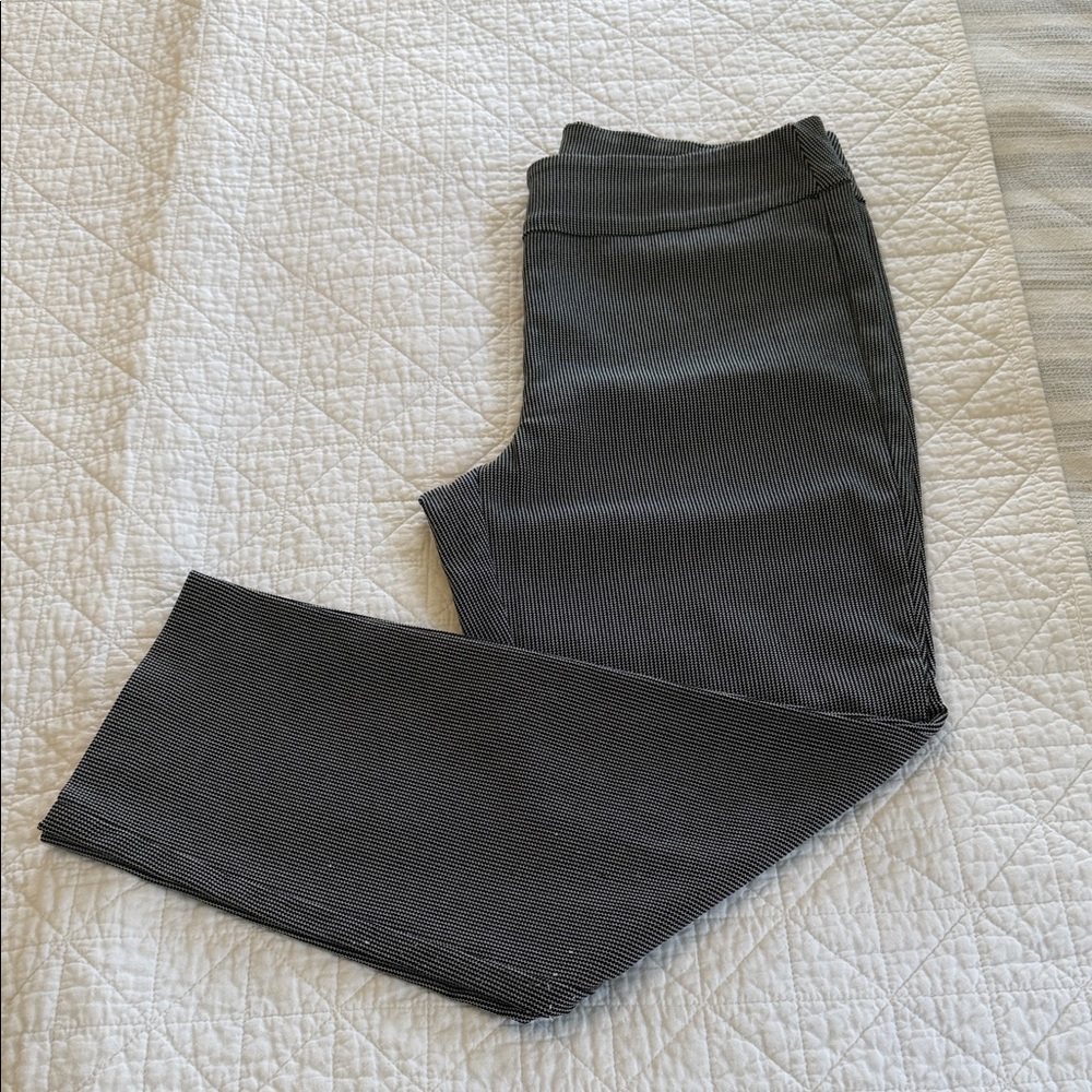 Tribal Black & White Pinstripe Pants – Size 12 – Slim Cropped Workwear